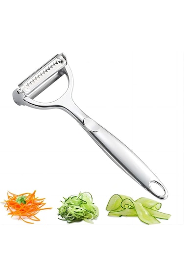 Stainless Steel Peeler with Grater, Potato Peeler Vegetable Peeler Cabbage Peeler Multifunctional V