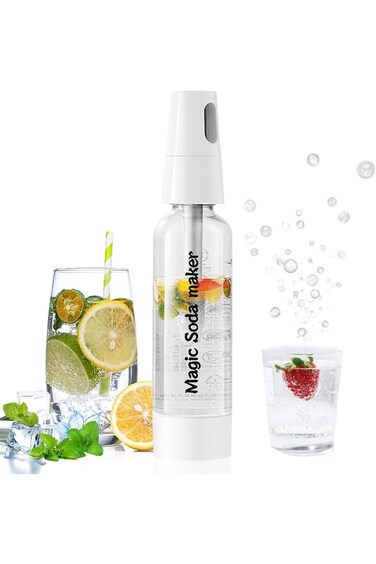 جهاز صنع الصودا من جلوكلوز، جهاز صنع المياه الغازية يُحوّل أي مشروب إلى غازي دون تخفيفه، محمول، يُصنع يدويًا