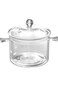 NA 1500ML Glass Saucepan,Thick Borosilicate Glass Pot,Clear Glass Cooking Pot,Heat Resistant Glass