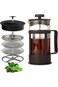 K R M French Press, 1000ml Coffee Tea Maker, Coffee Tea Pot with 4 layers Stainless Steel Filter an