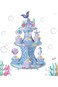 Tazweeq 3 Tier Mermaid Cake Stand，Mermaid Tail Cupcake Stand, Dessert Tower Holder, Baby Shower Bir