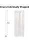 200 Pack Plastic Clear Straws Individually Wrapped, Disposable Plastic Drinking Straws, Bendable St