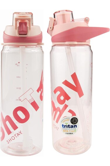 SHOTAY Sports Water Bottles 1 L/32 oz With USA Tritan Material BPA Free And Leakproof, Fast Flow Wi