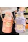 Kawaii Water Bottle for Girls Cute Water Bottles with Straw, Portable Leakproof Kawaii Bear Water B