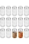Excefore Retro Style Salt and Pepper Shakers, 2 oz Clear Glass Salt Shaker, with Stainless Steel Li