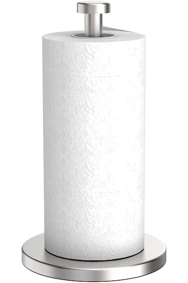 حامل مناشف ورقية Joyzzz، سهل التمزيق بيد واحدة، حامل مناشف ورقية على سطح الطاولة، مصنوع من الفولاذ المقاوم للصدأ للمطبخ