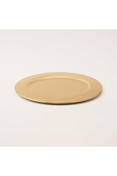 La Mesa Oulfa Gold Metal Charger Plate, 33 x 33 x 1.5 cm, Decorative Serving Plate