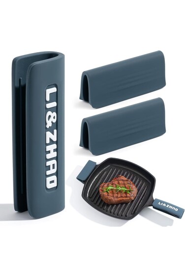 Li&amp;Zhao Cast Iron Handle Cover - 3 PCS Pot Handle Covers Heat Resistant Cast Iron Skillet Handle Co
