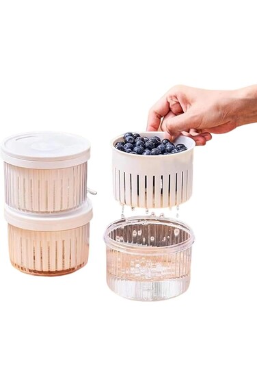 Tazweeq 3PCS Berry Keeper Container, Berry Storage Container for Fridge with Lids, Fruit Produce Sa