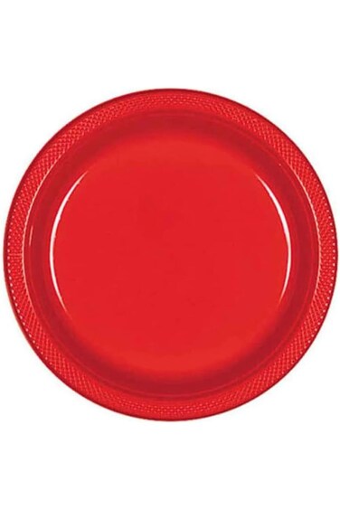 amscan Apple Red Plastic Plates 7in, 20pcs
