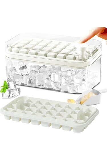 HOOKOR Ice Cube Tray with Lid for Freezer 64 Nuggets,Silicone Ice Cube Tray with Ice shovel for Fre