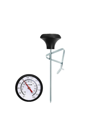 مقياس حرارة GAHVA مناسب لدرجة حرارة القهوة المتخصصة ودرجة حرارة الحليب ومقياس حرارة الطعام (أسود)