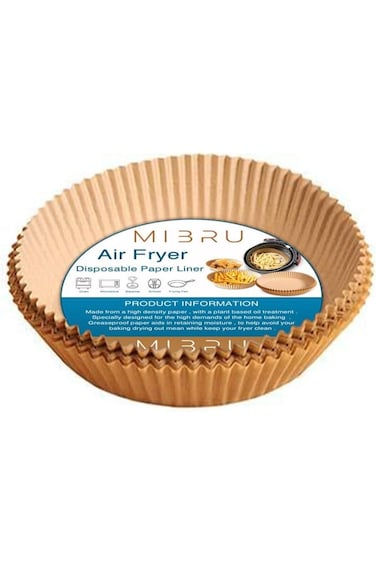 MIBRU Air fryer paper food plate liner brown16+4.5cm*50 (120g)