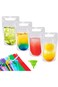 KASTWAVE Drink Pouches for Adults, Reusable Juice Pouches for Drinks with Straws Silicone Funnel, 5
