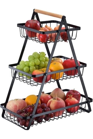 OctStory 3-Layer storage rack, Fruit Storage rack, Vegetable Rack, Bread Display Stand for Kitchen,
