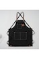Oasisgalore Black Cotton Canvas Chef Apron for Men Women with Pockets, Cross Back Apron for Kitchen