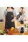Oasisgalore Black Cotton Canvas Chef Apron for Men Women with Pockets, Cross Back Apron for Kitchen