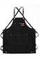 Oasisgalore Black Cotton Canvas Chef Apron for Men Women with Pockets, Cross Back Apron for Kitchen