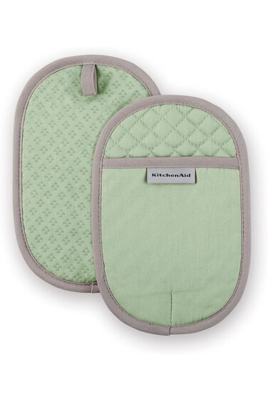 KitchenAid Asteroid Pot Holder 2-Pack Set, Pistachio, 6.5"x10