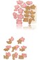 Sweet seven 8pcs Cartoon Fun Biscuit Cutter Set - 3D Shapes, DIY Fondant Cake Decor, Plastic Stampe