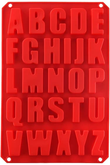 قوالب تزوييق 26 تجويفًا لأحرف الأبجدية، قوالب الحروف، قوالب كيك سيليكون بأحرف، قوالب شوكولاتة غير لاصقة