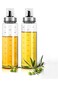 Winsilt Olive Oil Dispenser Bottle, 2 PCS 500ml Large Capacity Glass Oil Dispenser with Degree Scal