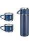 Yelofy Stainless Stainless Steel Vacuum Flask Bottle Set with 3 Steel for HOt and Cold Drinks Cups
