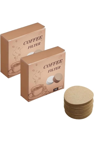 200 Pcs Round Coffee Paper Filter, Unbleached Round Paper Filters for Espresso Machine Portafilter