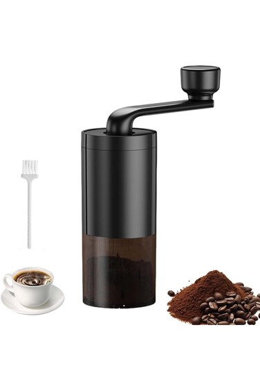 VAODO Manual Burr Coffee Grinder, Compact Cordless Travel Grinder, Ceramic Grinding Core, with Clea