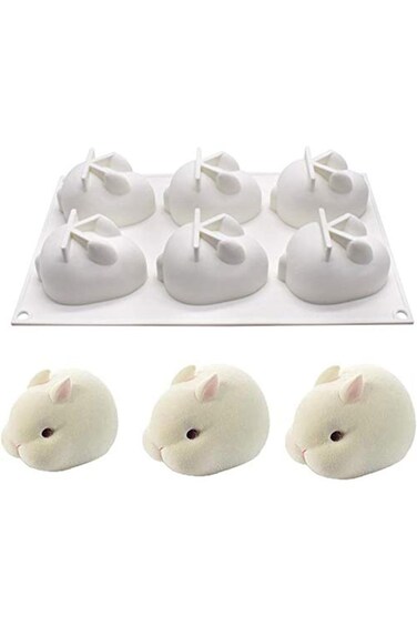 Bolivia's Chocolate Silicone Mold, 3D Easter Bunny Chocolate Silicone Mold, for Baking Rabbit Shape