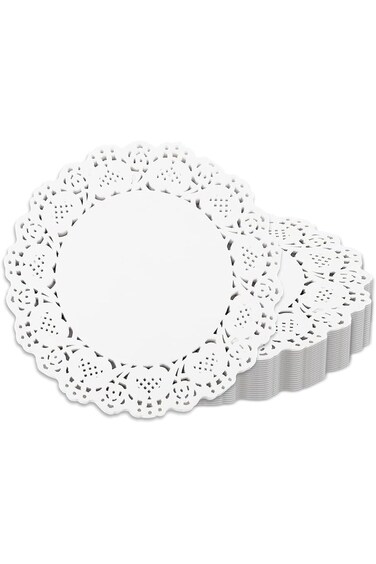 300 Sheets Disposable 5.5 inch Round Paper Doilies Lace Paper, Cake Packaging Paper Pad Dessert Pap