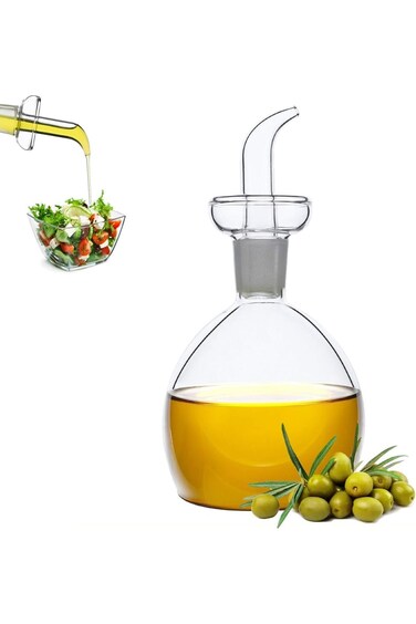 Tazweeq Olive Oil Bottle, Glass Oil Dispenser, Vinegar Cruet Glass Bottle, Cooking Oil Container fo