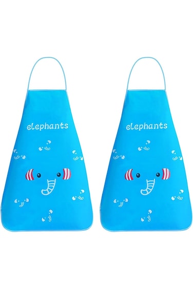 Adando Kids Aprons Cartoon Style Adjustable Child Chef Aprons Kids Toddler Painting Apron Waterproo