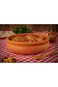 Luksyol Clay Pan for Mexican, Indian, Korean Dishes - Handmade Terracotta Cookware for Oven, Unglaz