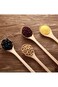 SWIUKPHE Wood Mixing Spoon, 4 Pieces Long Handle Wooden Spoons for Kitchen Stirring and Cooking, 13