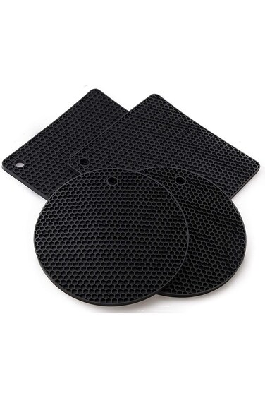 حصيرة سيليكون ثلاثية القوائم، وحاملات سيليكون للأواني الساخنة، ووسائد للأواني. سجادات مقاومة للحرارة.