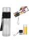 Toriseek Tea Infuser Bottle, 450ml Double Wall Glass Water Bottle Travel Tea Mug with Stainless Ste