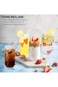 ELECDON Can Shaped Glass Cups With Glass Straw and Bamboo Lids, 4 Pcs Transparent Water Cup for Jui