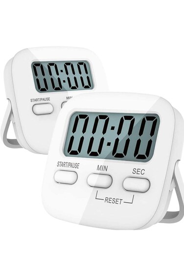 مؤقت مطبخ خزنة، عبوتان من مؤقتات المطبخ الرقمية، مؤقت عد تنازلي مغناطيسي مع منبه عالي، كبير D