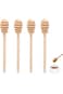 4 Pcs Wooden Honey Dipper Stick, 6.3 Inches Honey Stirrer Stick, Honey Wand Spoon for Honey Jar Dis