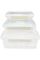 Durable and Stackable Transparent Plastic Food Container Set with Lockable Lids and Easy Grip Side