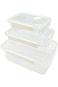 Durable and Stackable Transparent Plastic Food Container Set with Lockable Lids and Easy Grip Side