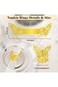 Butterfly Napkin Rings, 100Pcs Gold Paper Napkin Rings for Table Decor, Reflective Gold Creative Na