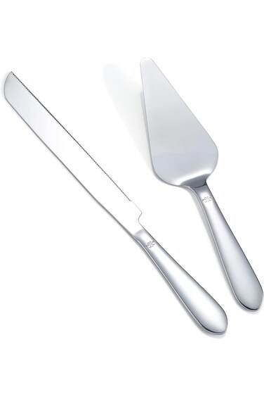 ABIN Cake Cutting Set for Wedding, Elegant Knife and Server with Thickened Stainless Steel Rounded