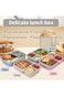 BIGTHREE&reg; 3 Compartment Lunch Box Set, 4 Pack Wheat Straw Food Storage Containers, Wheat Straw Lunc