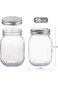 YINGERHUAN Glass Regular Mouth Mason Jars, 16 oz Clear Glass Jars with Silver Metal Lids for Sealin