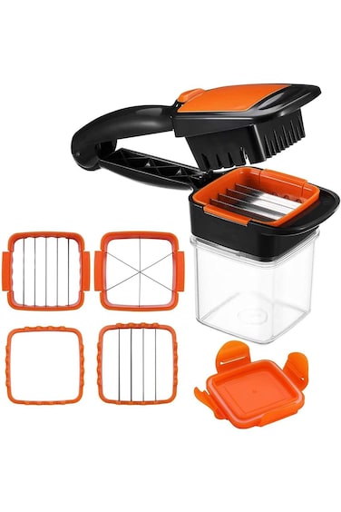 قطاعة يدوية ٥ في ١ من بيكي   قطاعة فواكه وخضراوات مع حاوية   ديك