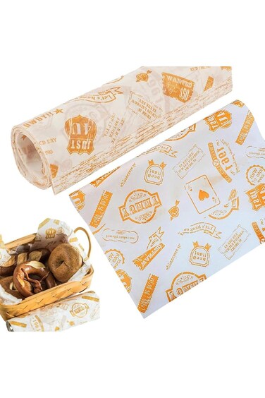 ورق تغليف الخبز 100 قطعة، بطانات سلة طعام مقاومة للزيت من أزوني للسندويشات والبرجر والبطاطس المقلية