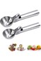 AGREON 2 Pcs Stainless Steel Ice Cream Scooper, Ice Cream Scoop Heavy Duty with Trigger, Potato Sco