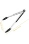 Kitchen Tongs with Silicone Grip, Stainless Steel, 30 cm, Black and Silver